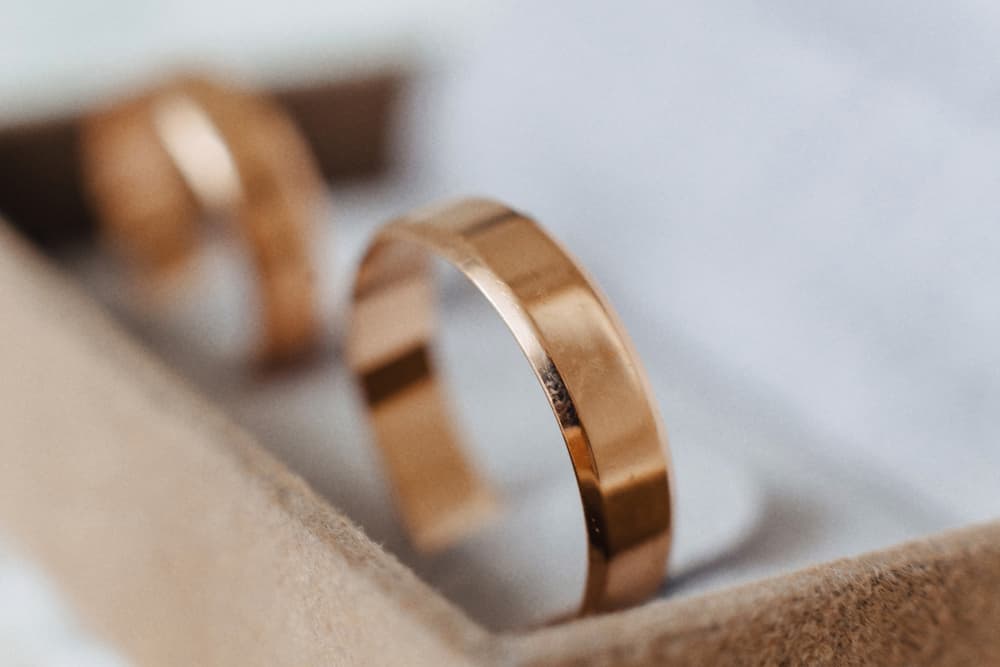 a leather wedding ring holder