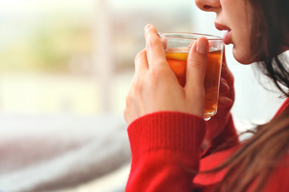 girl enjoying a cup of Moorish tea