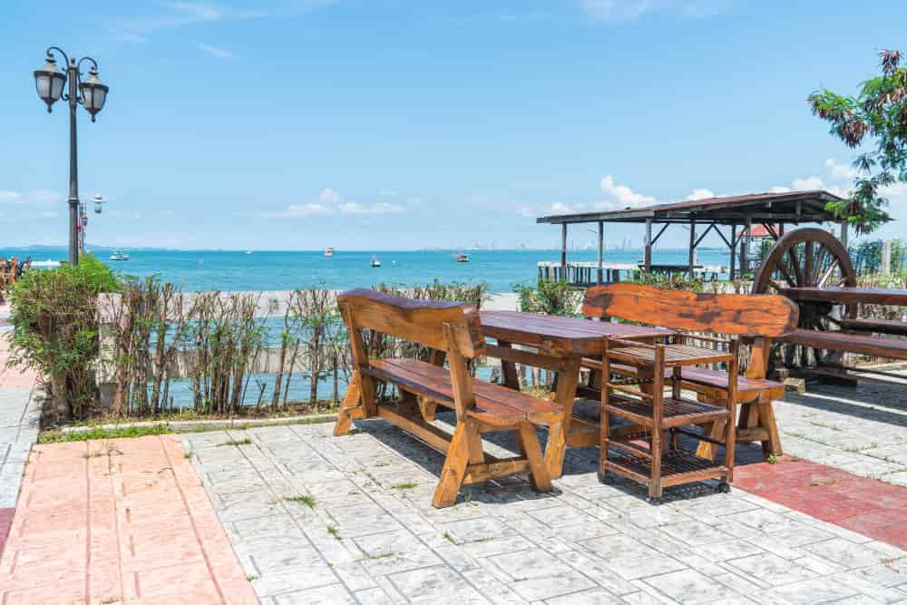 a terrace with old floor