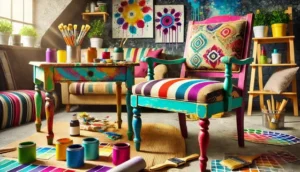 How to upcycle old furniture with paint and fabric